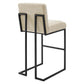 Indulge Channel Tufted Fabric Bar Stools - Set of 2 Beige | Polyester by Modway