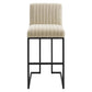 Indulge Channel Tufted Fabric Bar Stools - Set of 2 Beige | Polyester by Modway