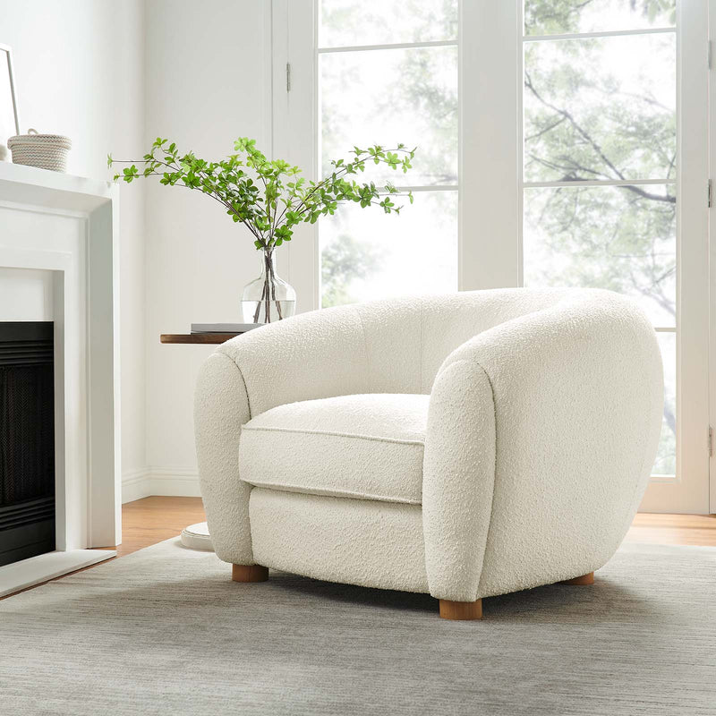 Abundant Boucle Upholstered Fabric Armchair by Modway
