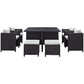Inverse 9 Piece Outdoor Patio Dining Set by Modway