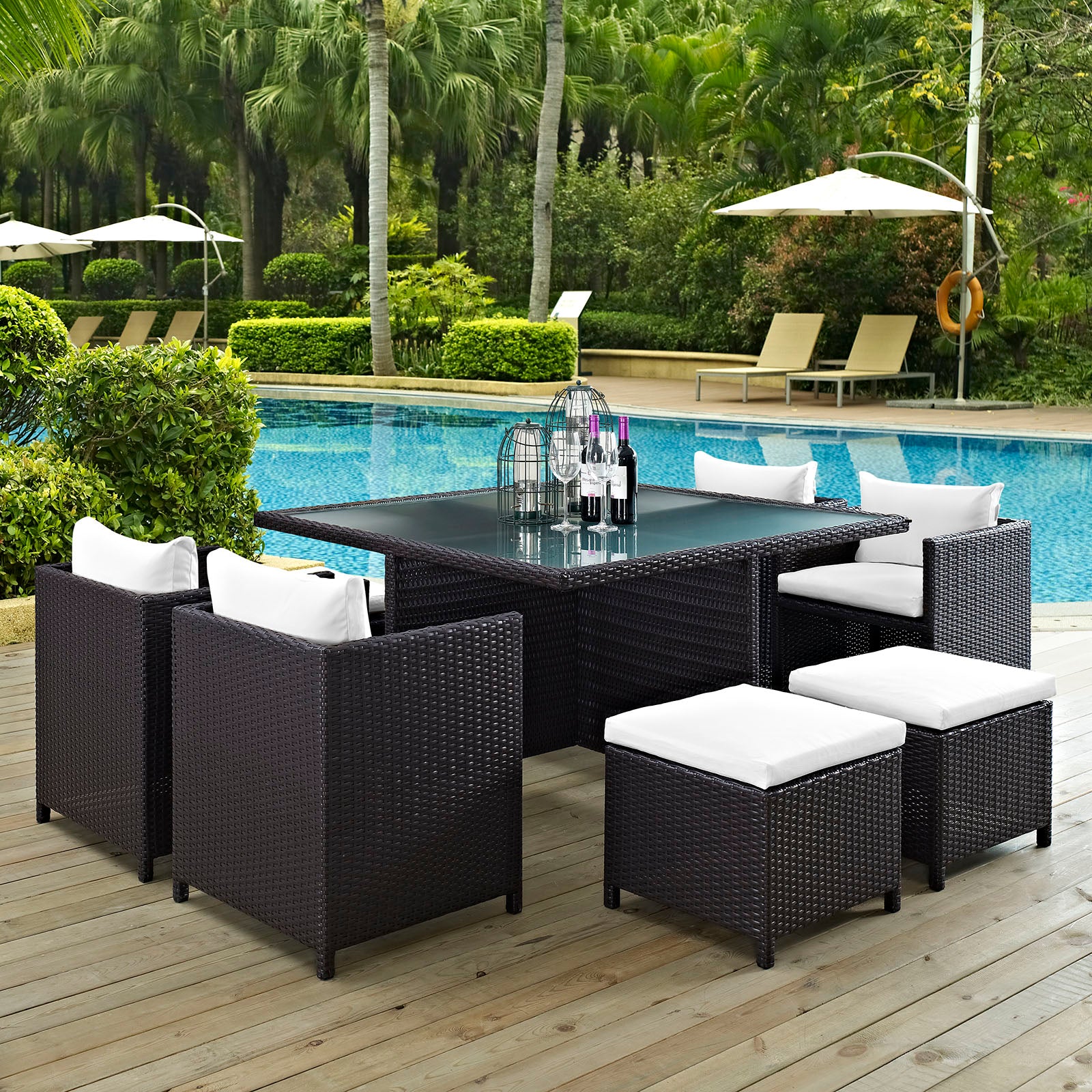 Inverse 9 Piece Outdoor Patio Dining Set by Modway – Futons 4 Less