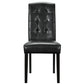 Perdure Dining Vinyl Side Chair Black by Modway