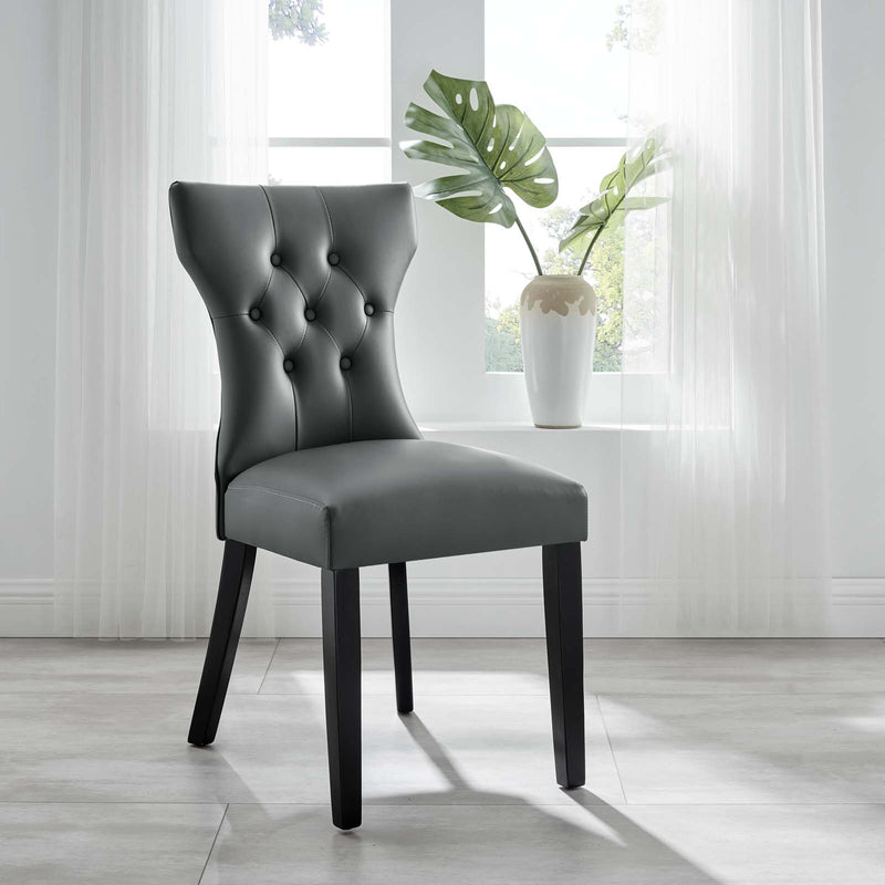 Silhouette Dining Vinyl Side Chair Gray