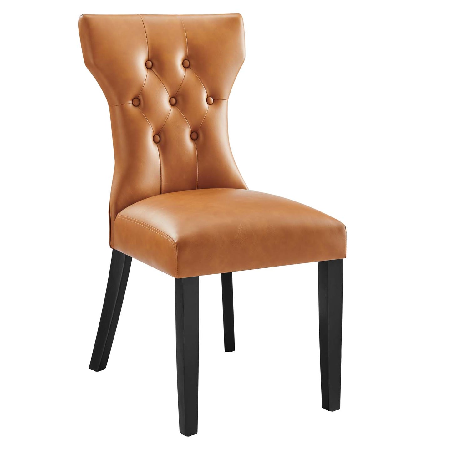 Silhouette Dining Vinyl Side Chair Tan