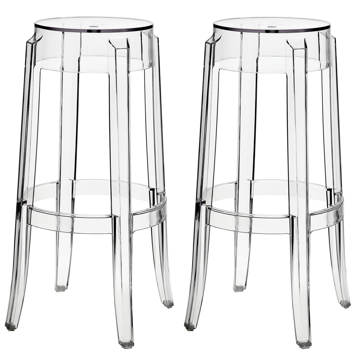 Casper Bar Stool Set of 2 Clear by Modway