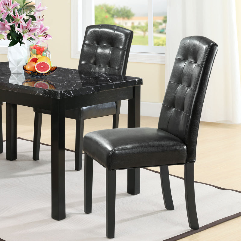 Perdure Dining Chairs Vinyl Set of 2 Black by Modway