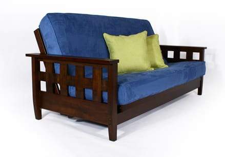 Lambton Dark Cherry Full Wall Hugger Futon Frame - Futons 4 Less