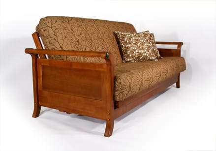 Lexington Warm Cherry Queen Wall Hugger Futon Frame (KD) - Futons 4 Less