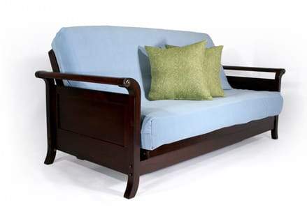 Lexington Dark Cherry Full Wall Hugger Futon Frame - Futons 4 Less