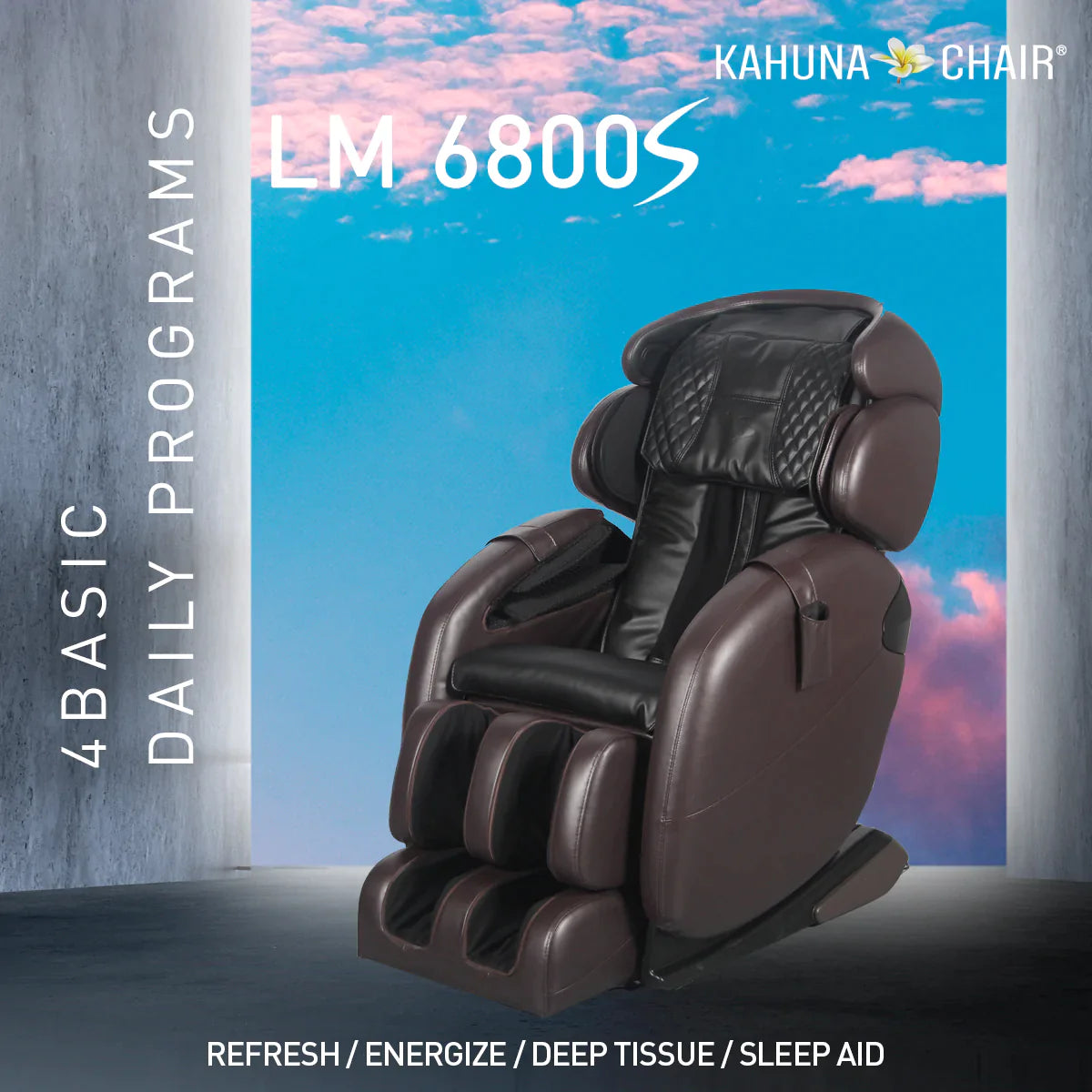 Kahuna Massage Chair Space Saving Zero Gravity Full Body Recliner LM-6800S Brown