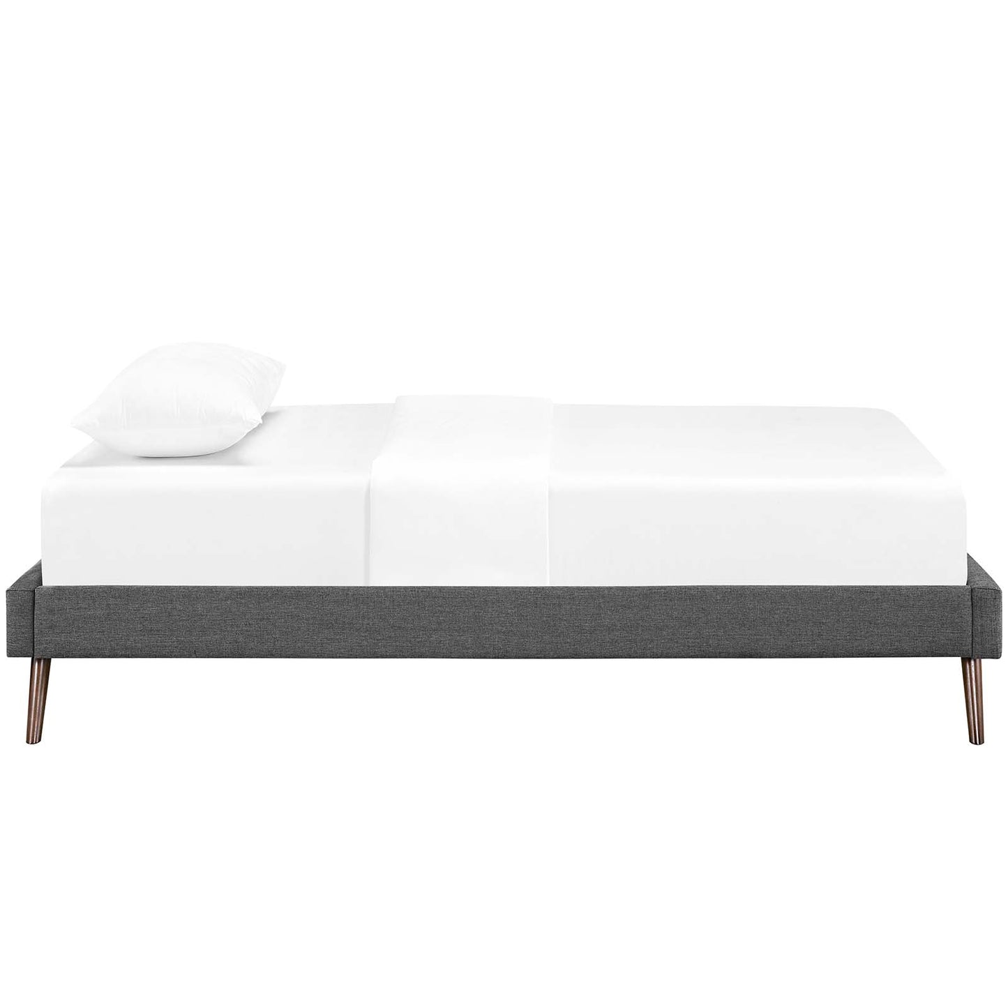 Loryn Twin Fabric Bed Frame with Round Splayed Legs | Polyester by Modway