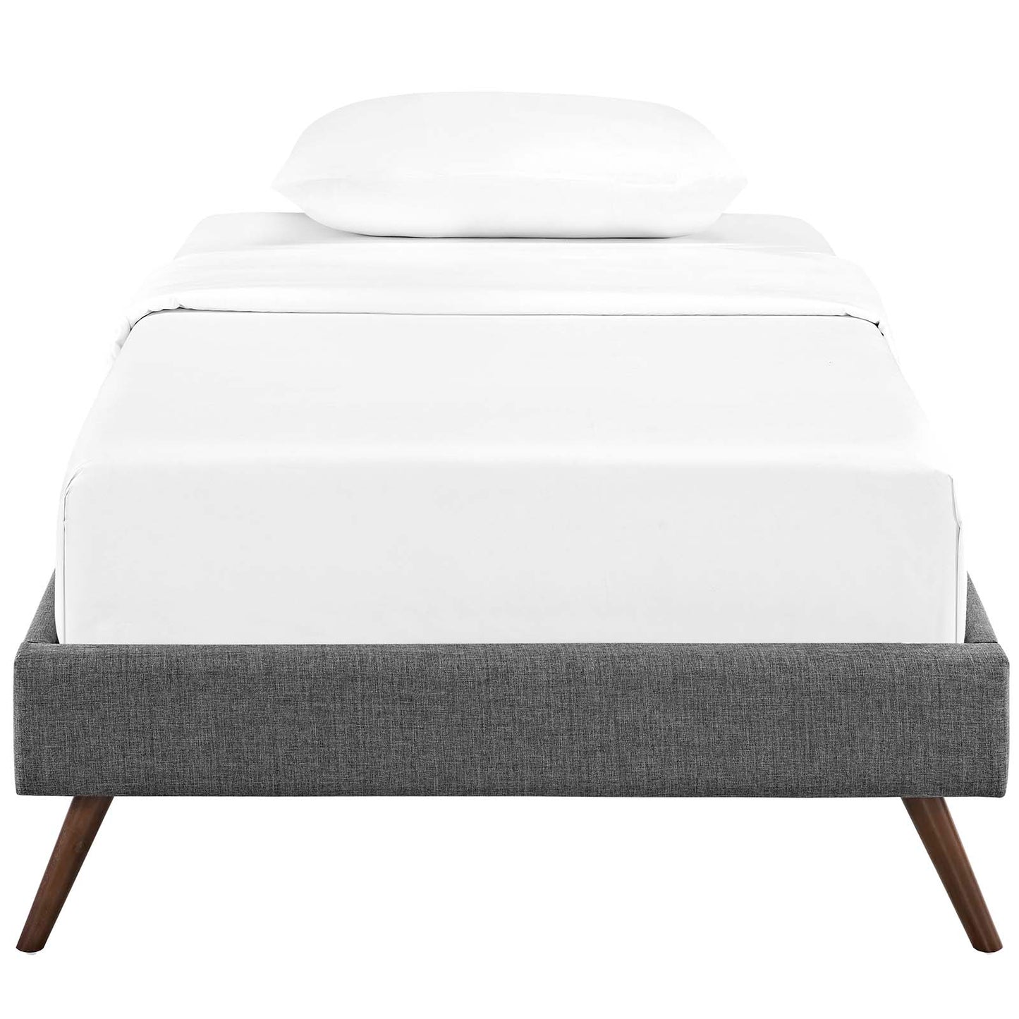 Loryn Twin Fabric Bed Frame with Round Splayed Legs | Polyester by Modway