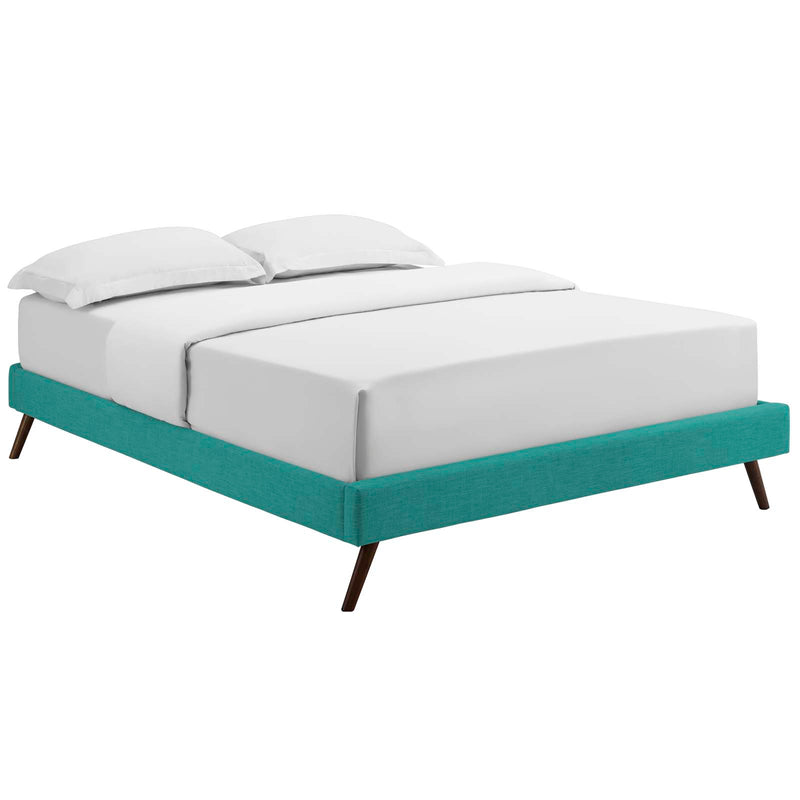 Loryn Queen Fabric Bed Frame with Round Splayed Legs | Polyester by Modway