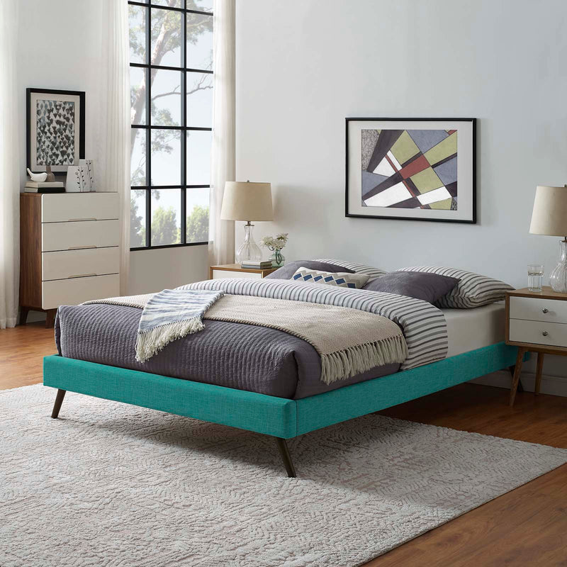 Loryn Queen Fabric Bed Frame with Round Splayed Legs | Polyester by Modway