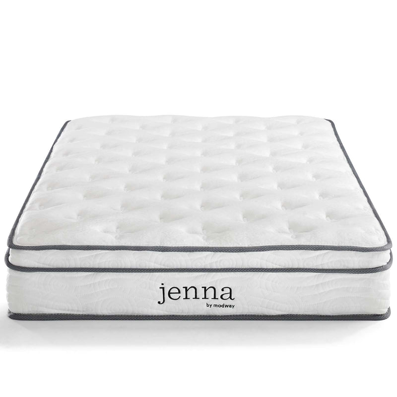 Jenna 8" Narrow Twin Innerspring Mattress White | Polyester by Modway
