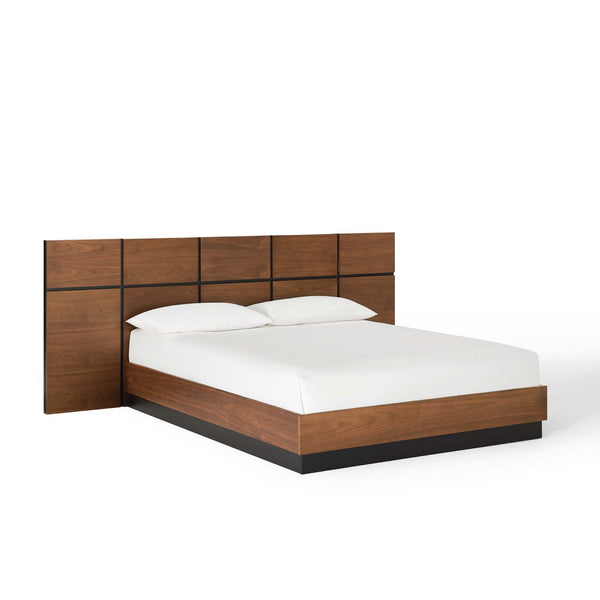 Caima Queen Platform Bed Walnut by Modway