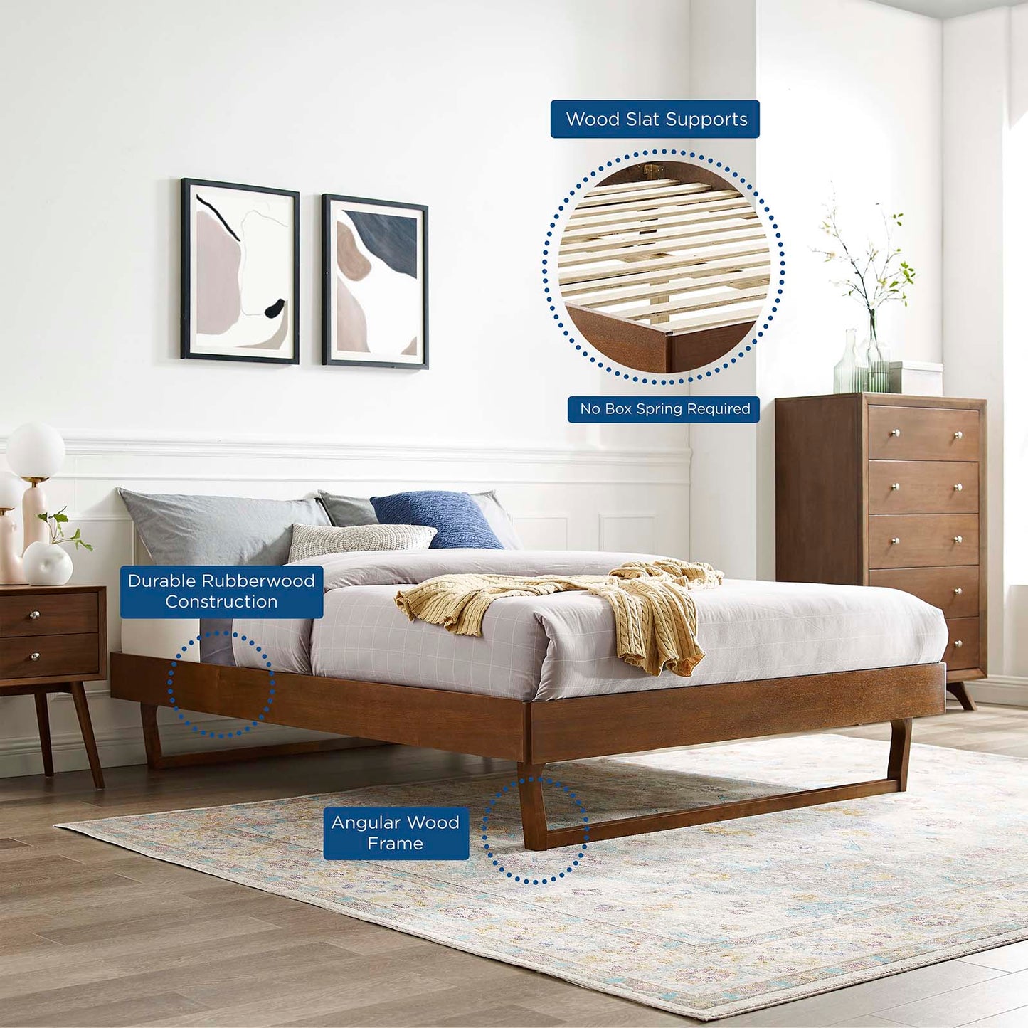 Billie Queen Wood Platform Bed Frame by Modway