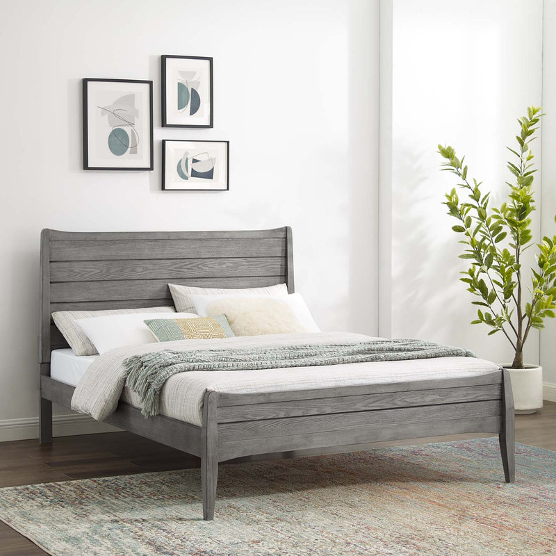 Georgia Full Wood Platform Bed Gray by Modway