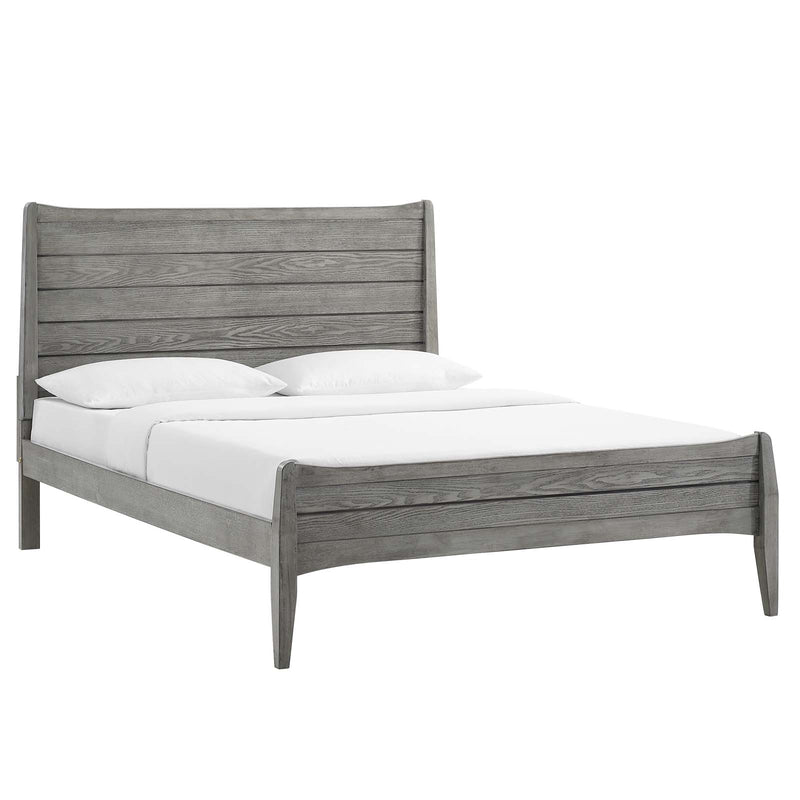 Georgia Queen Wood Platform Bed Gray by Modway