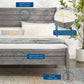 Georgia Queen Wood Platform Bed Gray by Modway