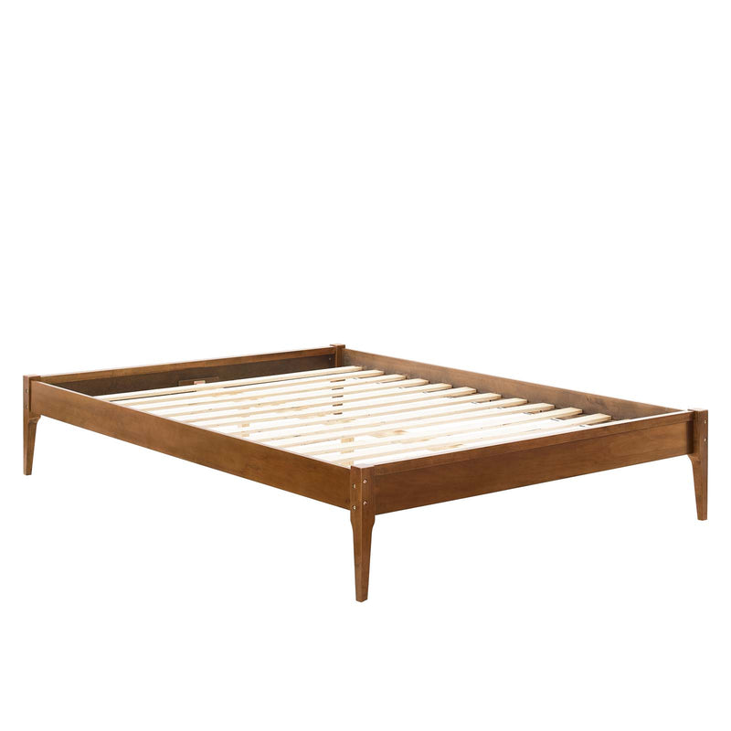 June Full Wood Platform Bed Frame Walnut by Modway