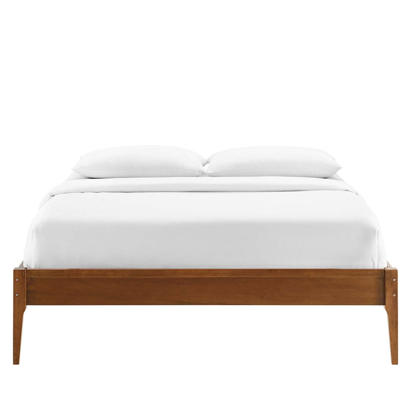 June Full Wood Platform Bed Frame Walnut by Modway