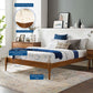 June Full Wood Platform Bed Frame Walnut by Modway
