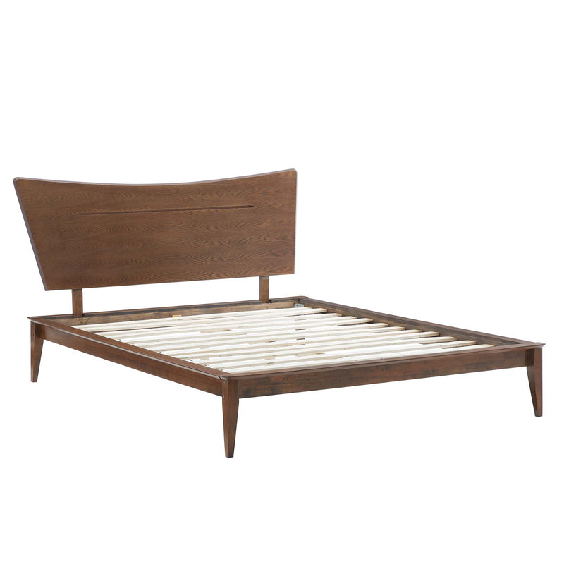 Astra Queen Wood Platform Bed Walnut by Modway