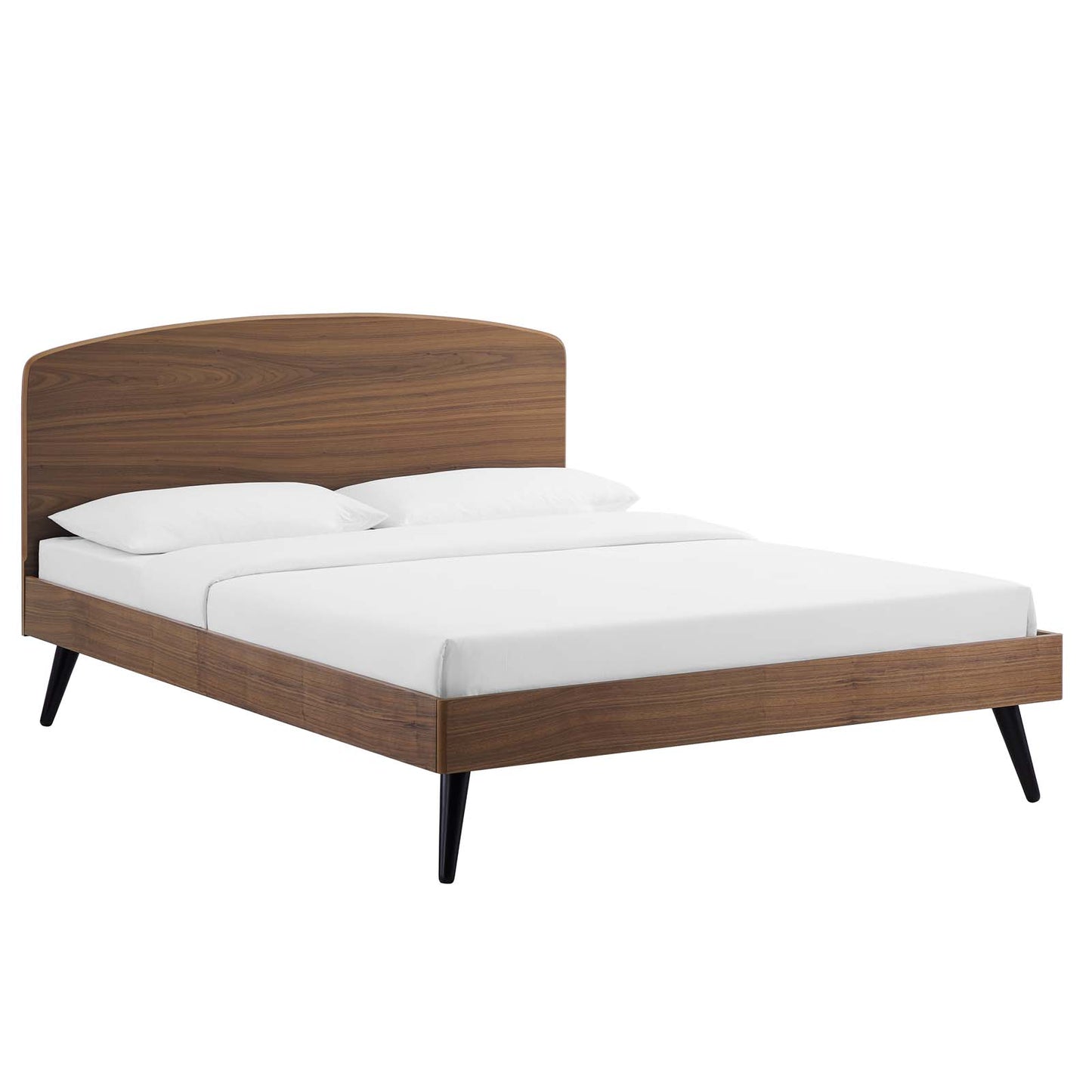 Bronwen Queen Wood Platform Bed Walnut by Modway