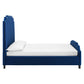 Lucille Queen Performance Velvet Platform Bed in Navy by Modway