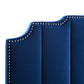 Lucille Queen Performance Velvet Platform Bed in Navy by Modway
