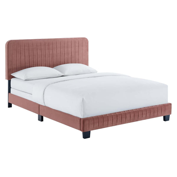 Celine Channel Tufted Performance Velvet Queen Bed by Modway