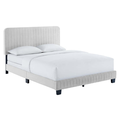 Celine Channel Tufted Performance Velvet Queen Bed by Modway
