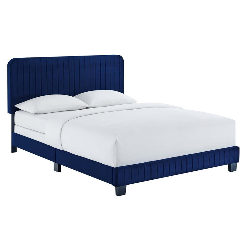 Celine Channel Tufted Performance Velvet Queen Bed by Modway