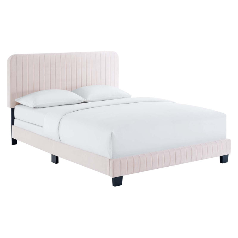 Celine Channel Tufted Performance Velvet Queen Bed by Modway