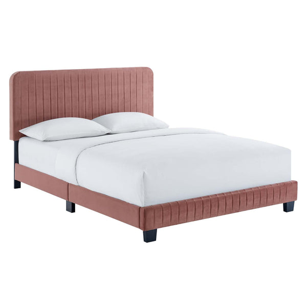 Celine Channel Tufted Performance Velvet Twin Platform Bed by Modway