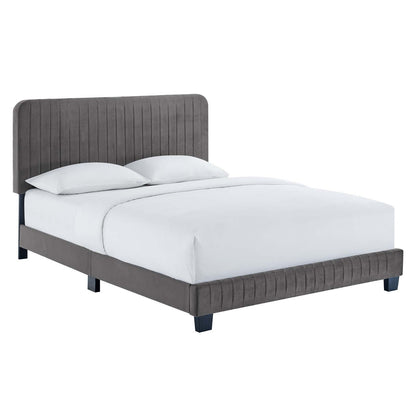 Celine Channel Tufted Performance Velvet Queen Platform Bed by Modway