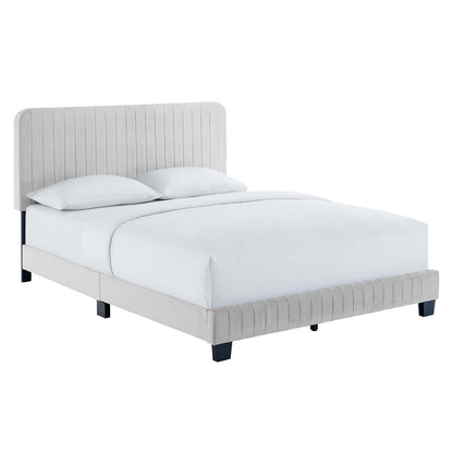 Celine Channel Tufted Performance Velvet Queen Platform Bed by Modway