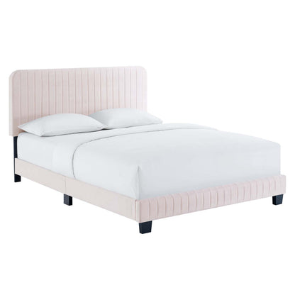 Celine Channel Tufted Performance Velvet King Platform Bed by Modway