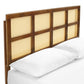 Sidney Cane and Wood King Platform Bed With Angular Legs by Modway