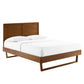 Marlee Queen Wood Platform Bed With Angular Frame Walnut by Modway
