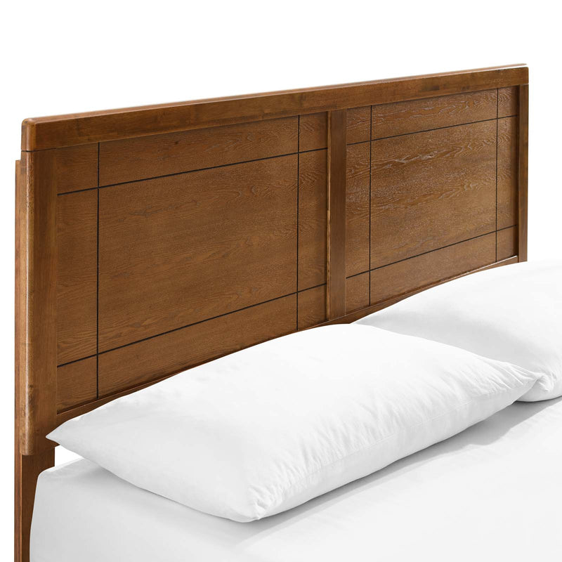 Marlee Queen Wood Platform Bed With Angular Frame Walnut by Modway