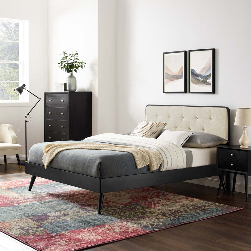 Bridgette Queen Wood Platform Bed With Splayed Legs by Modway