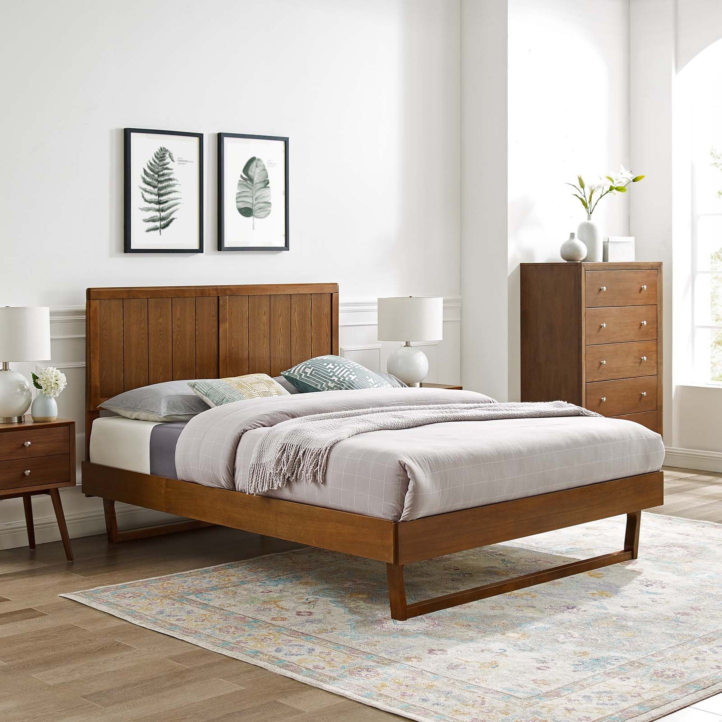 Alana King Wood Platform Bed With Angular Frame by Modway