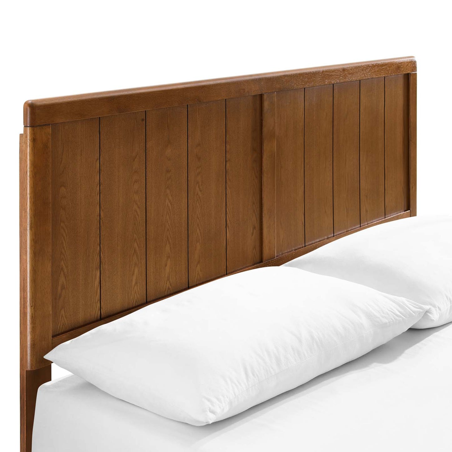 Alana Twin Wood Platform Bed With Angular Frame Walnut by Modway