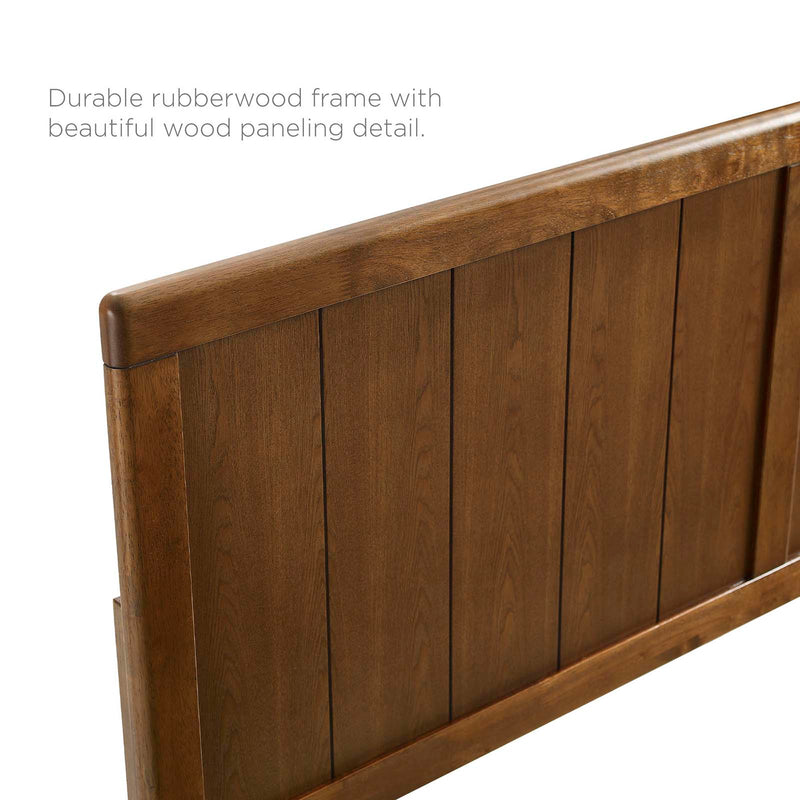 Alana Twin Wood Platform Bed With Angular Frame Walnut by Modway