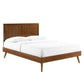Alana Twin Wood Platform Bed With Splayed Legs Walnut by Modway