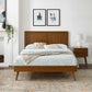 Alana Twin Wood Platform Bed With Splayed Legs Walnut by Modway