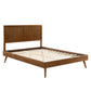 Alana Twin Wood Platform Bed With Splayed Legs Walnut by Modway