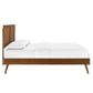 Alana Twin Wood Platform Bed With Splayed Legs Walnut by Modway